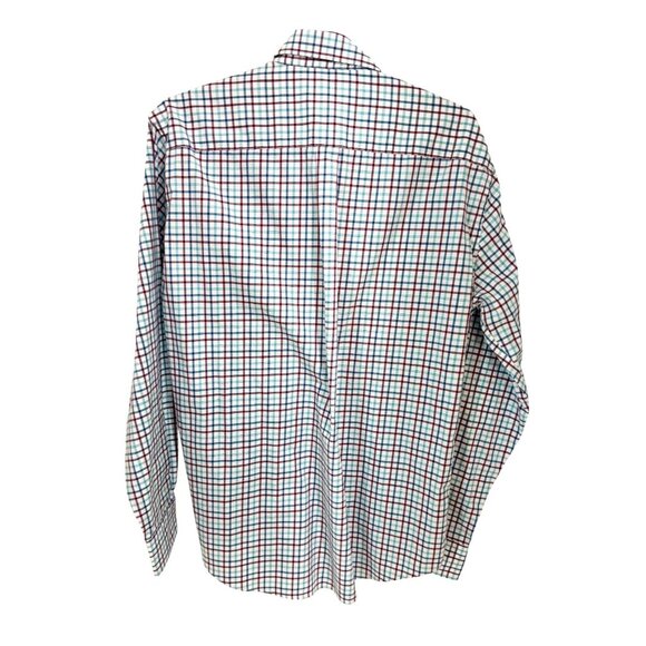 Peter Millar Disney Collection Mens L L/S Button-Down Plaid Shirt Red/White/Blue - Picture 2 of 8